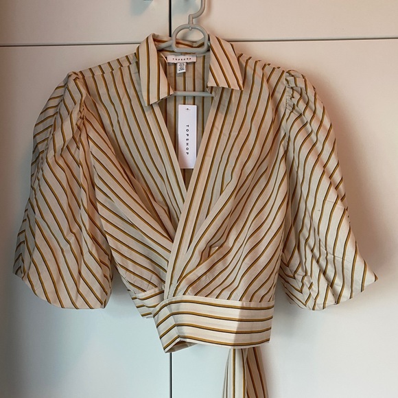 NWT Striped Wrap Top - Picture 4 of 6